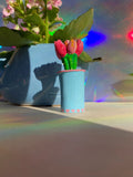 Tiny Clay Tulips (in vase)