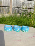 Set of 3, handmade, clay tea-light holders